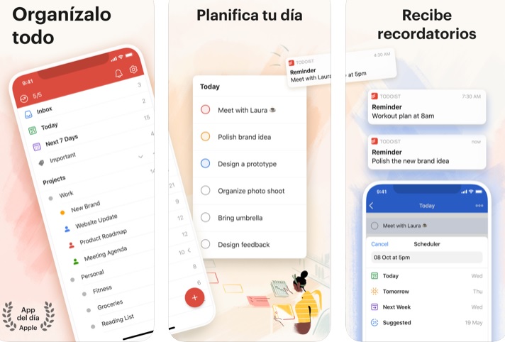 Interfaz de Todoist