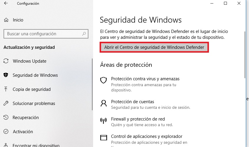 Windows 10: Cómo desactivar Windows Defender