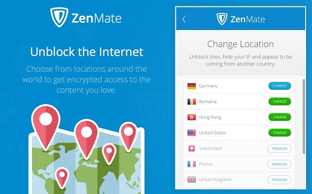 Anuncio de ZenMate VPN