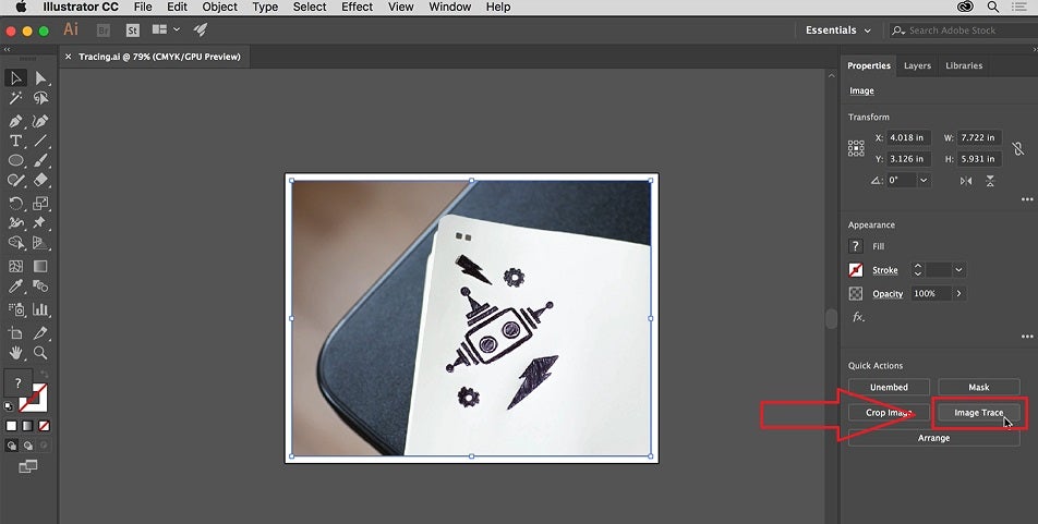 Calcar una imagen en Illustrator