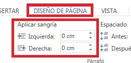 Ajustar el tamaño de la sangría