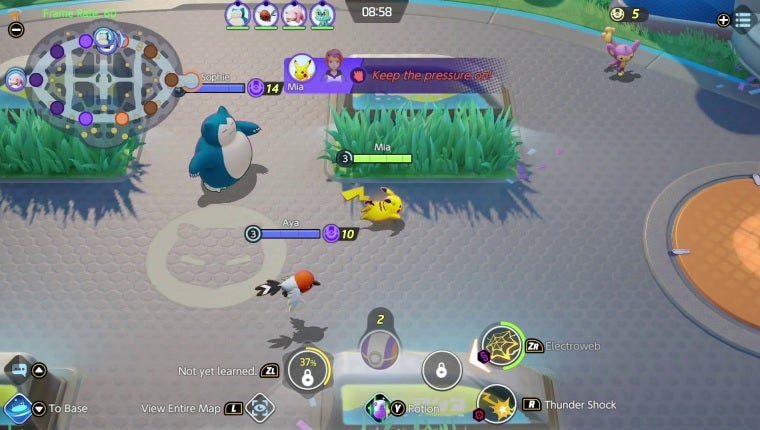 Batalla en Pokémon Unite