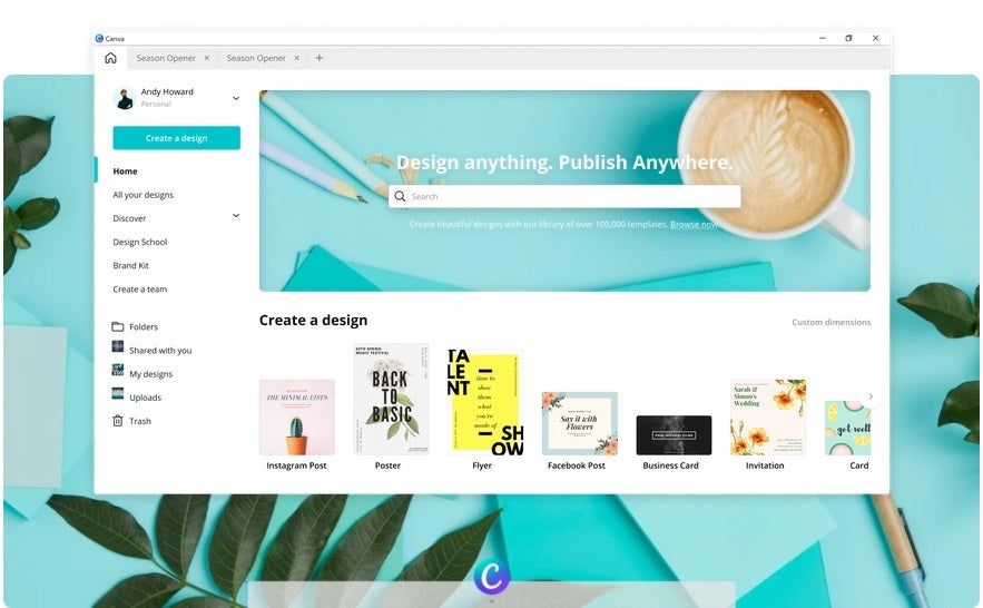Versión de escritorio de Canva
