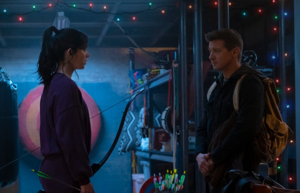 Clint Barton y Kate Bishop en Ojo de Halcón