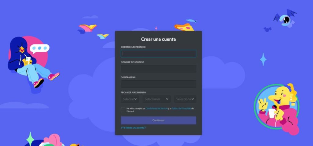 Registro en Discord