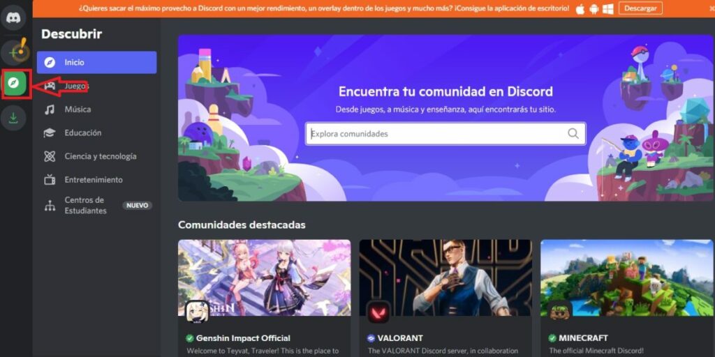 Servidores públicos en Discord