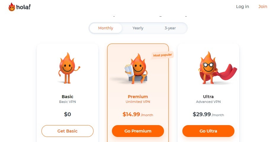 Planes de Hola VPN