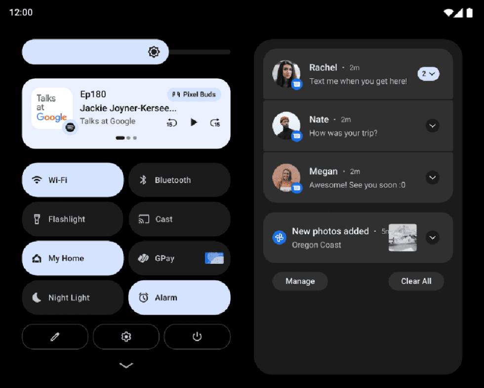 Interfaz de Android 12L