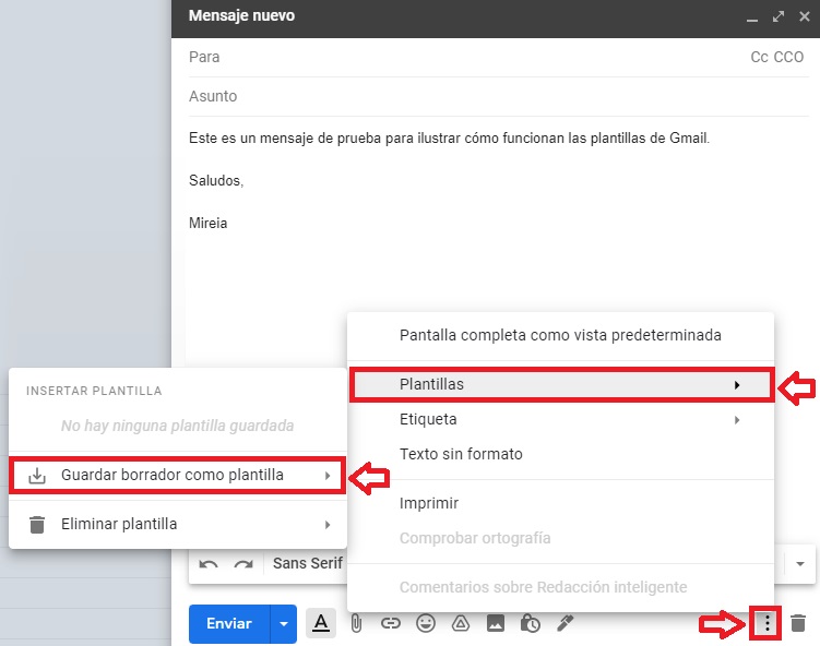 Crear plantillas en Gmail