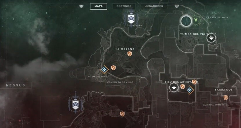 Ubicación de Xur en Nessus