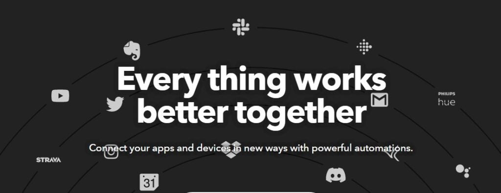 Página oficial de IFTTT