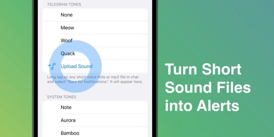 Modificar sonidos notificaciones telegram