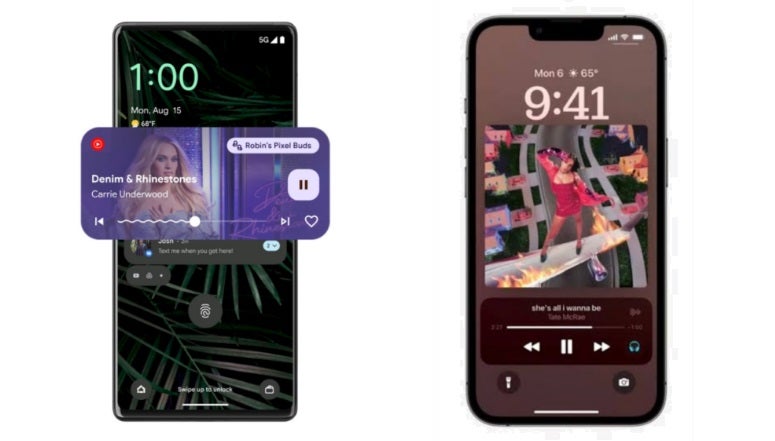 Comparativa reproductor Android 13 e iOS 16