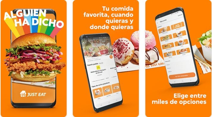 Interfaz de Just Eat