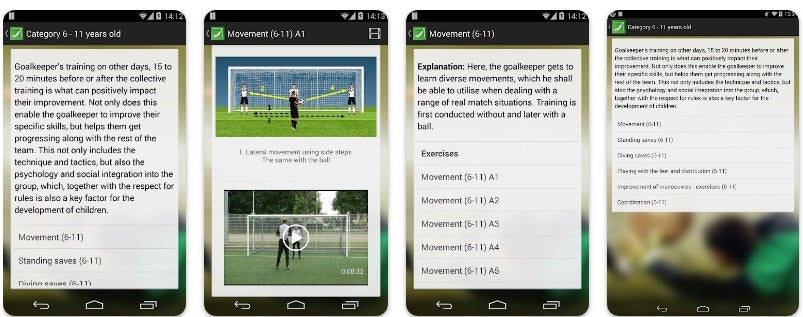 Interfaz de Goalkeeper Training