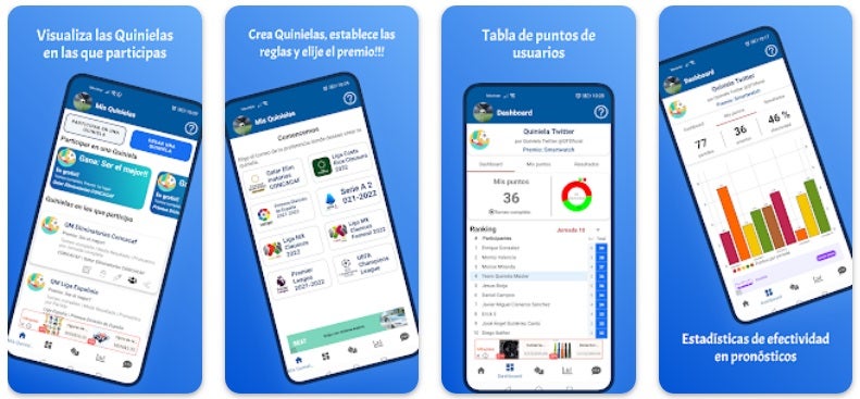 Interfaz de Quiniela Master Qater 2022