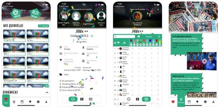 Interfaz de Quiniela Pro Mundial Qatar