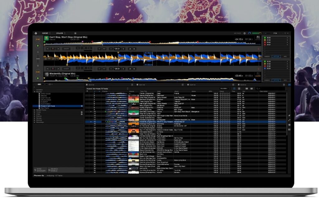 Interfaz de rekordbox dj