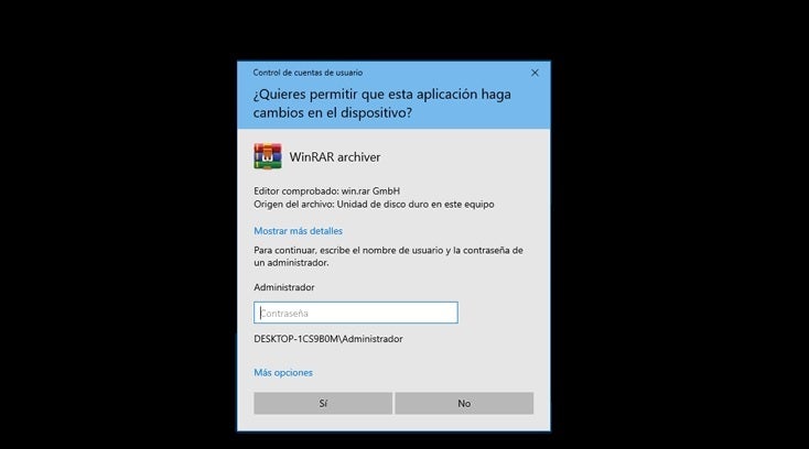 Contraseña de cuenta de administrador