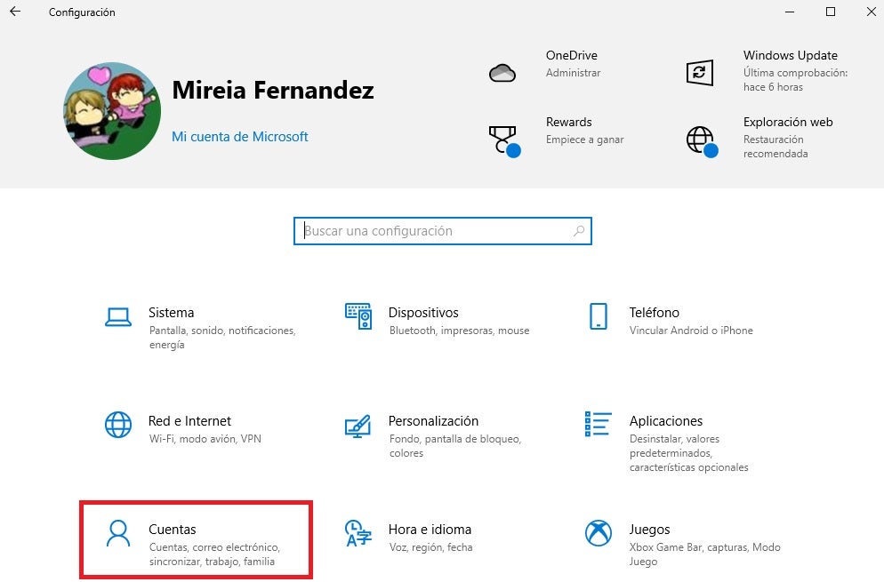 Setting de Windows
