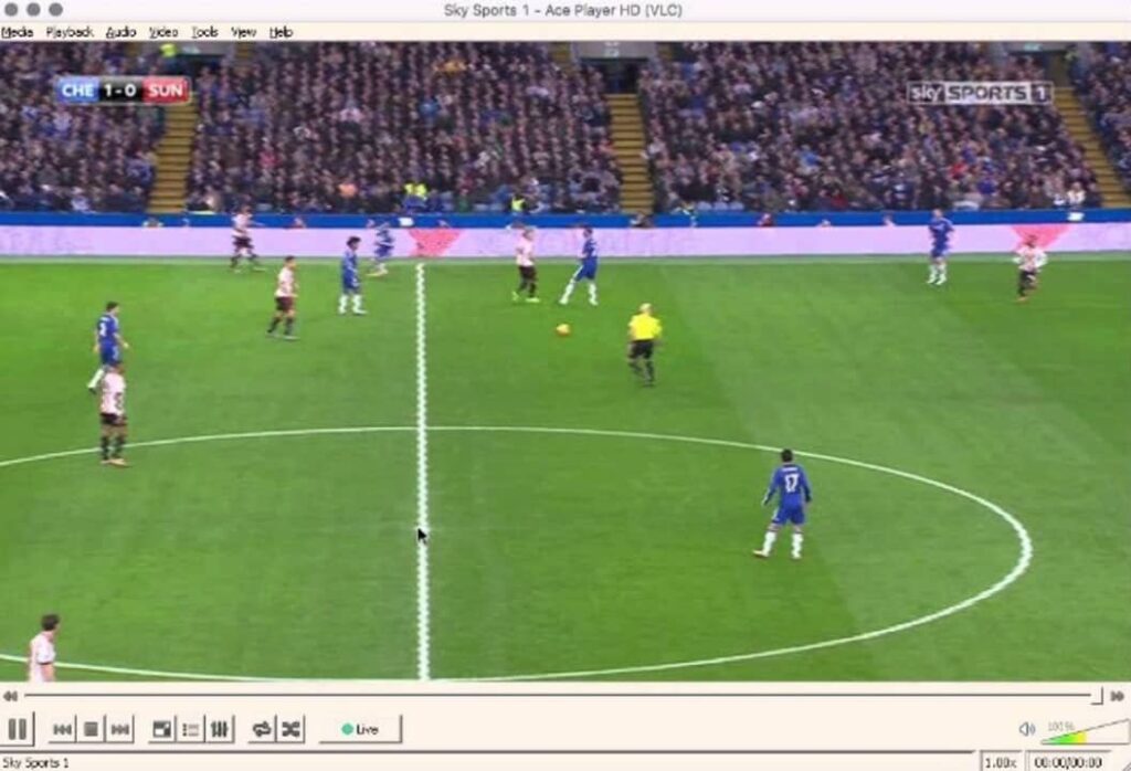 Retransmisión de un partido desde Ace Stream