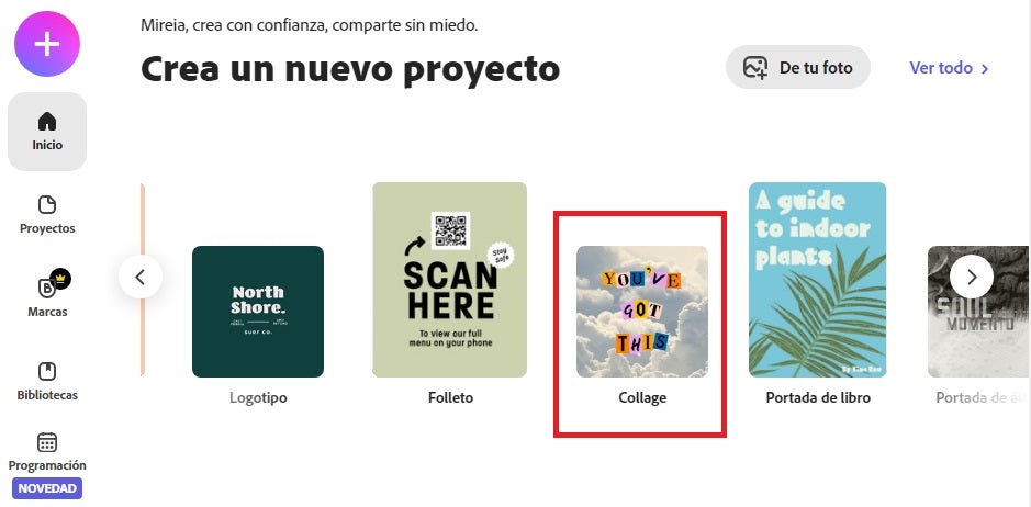 Create un collage en Adobe Express