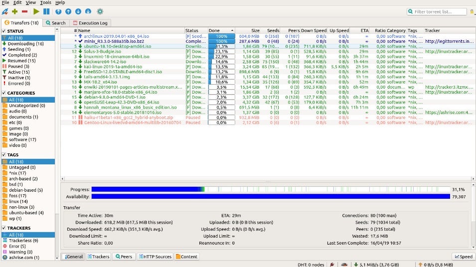 Interfaz de BitTorrent
