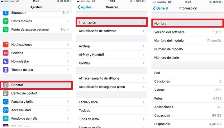 Cómo cambiar el nombre de un iPhone