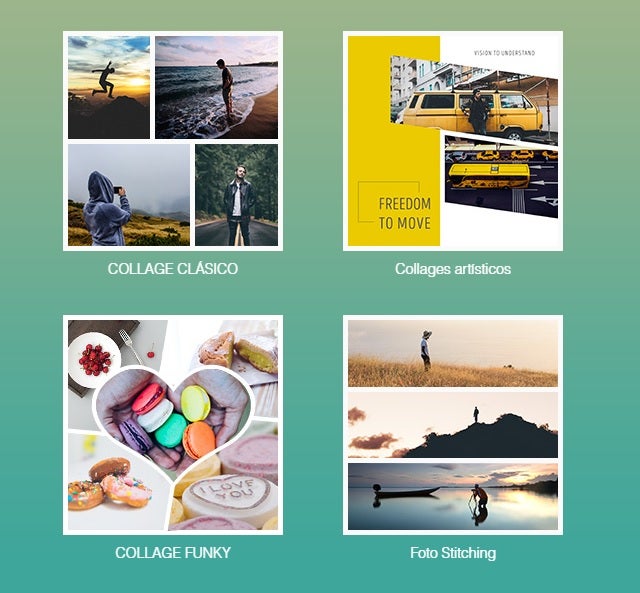 Tipos de collage disponibles en photo