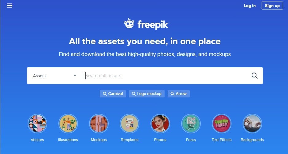 Página oficial de freepik