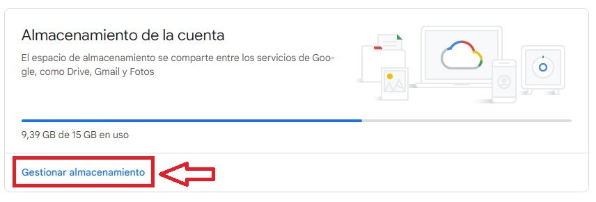 account storage de Google