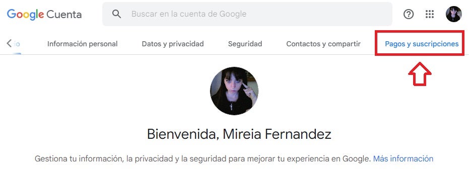 Pagos y suscripciones de Google