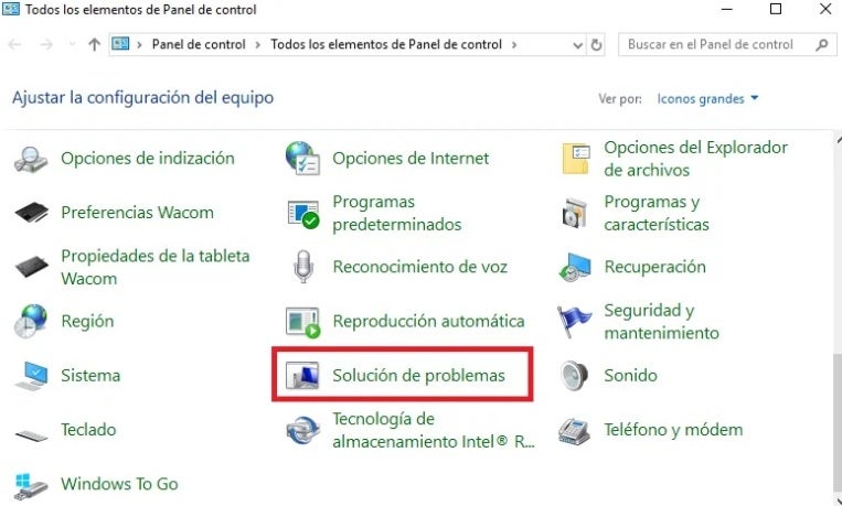 Problem solving de Windows
