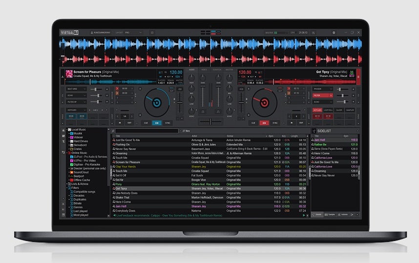 Interfaz de Virtual DJ Pro
