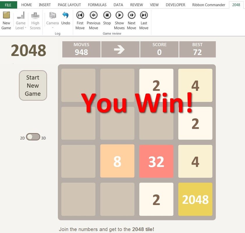 2048 para Excel