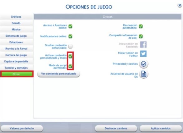 Cómo activar mods en the sims 4