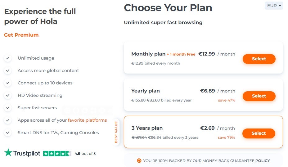 Planes de hello vpn
