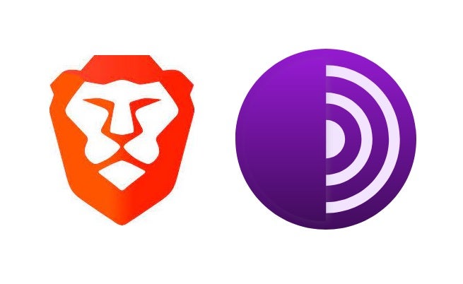 Logos de Brave y TOR