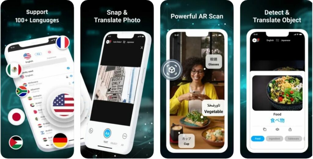 Interfaz de Camera Translator: Translate +