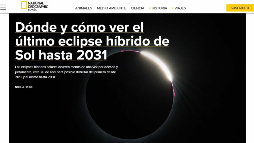 Página oficial de National Geographic