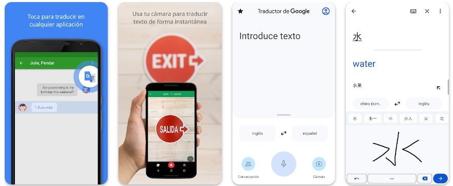 Interfaz de Google translator