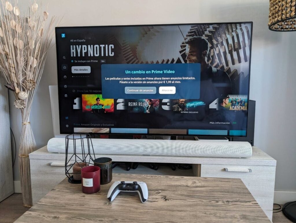 Advertencia de Prime Video por los anuncios