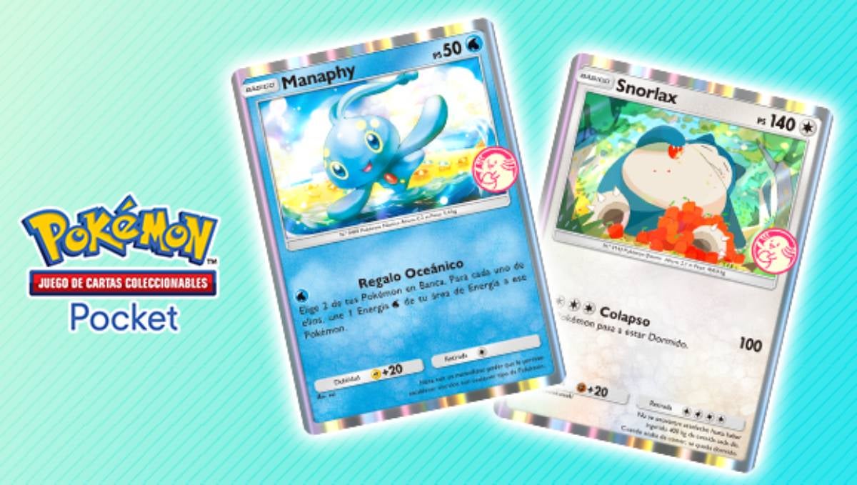 Con el nuevo evento de Pokémon TCG podrás tener cartas exclusivas de Snorlax y Manaphy