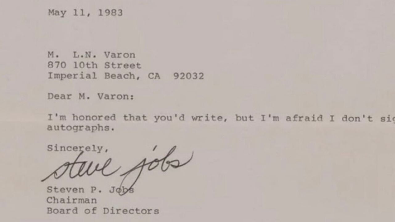 Aquella vez que Steve Jobs dio un autógrafo afirmando que no daba autógrafos
