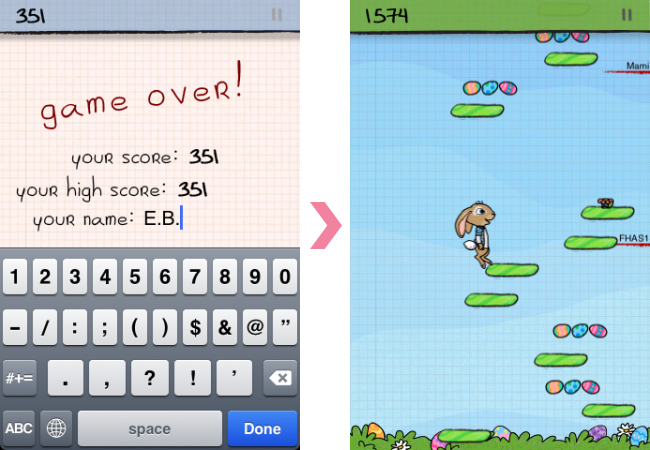 HOP Easter egg in Doodle Jump