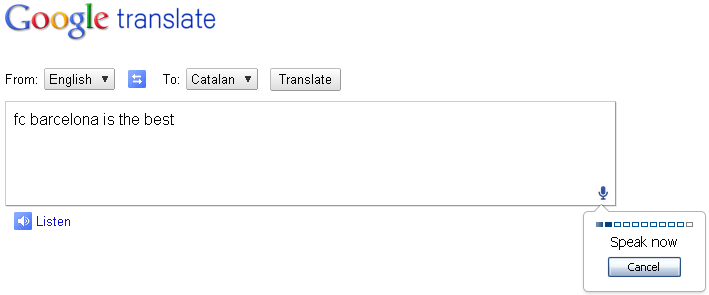 Chrome 11 voice translate