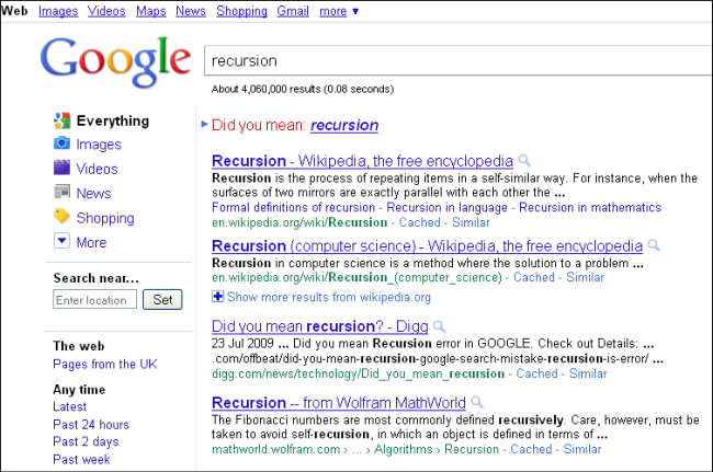 Google Recursion