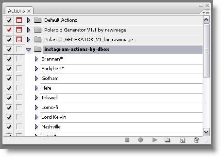 Actions list