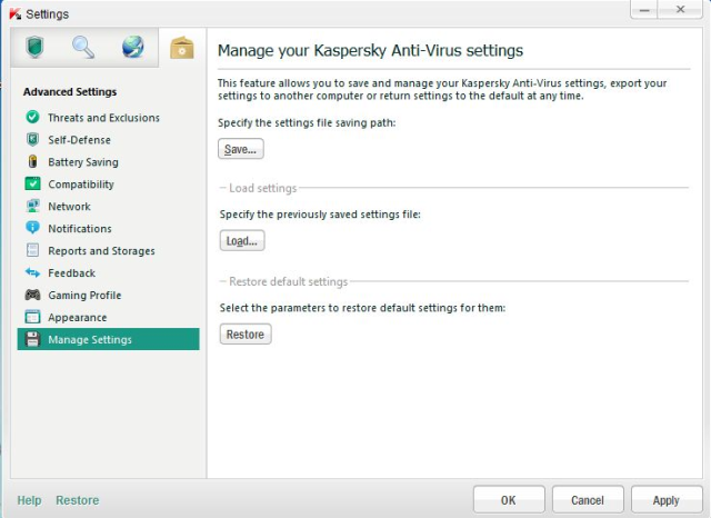 Manage your settings
