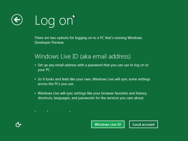 Windows 8 Live Sync